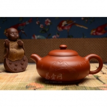 【玉润壶（佛）】宜兴紫砂壶名家 王品荣紫砂 朱泥壶泡铁观音