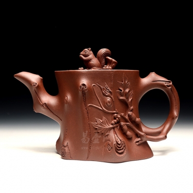 松鼠葡萄壶】宜兴名家紫砂壶高档精品紫砂壶冯盘军全手紫砂壶大品