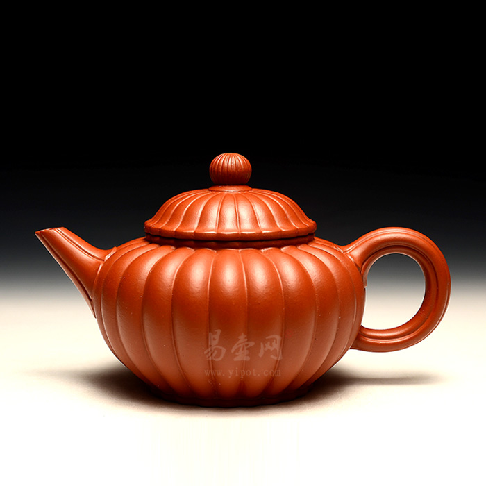 筋纹水平壶】朱泥筋纹器冯盘军紫砂壶原矿朱泥高档紫砂壶_冯盘军_研/高