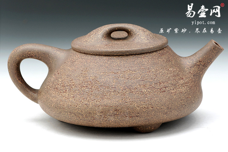 【段泥大石瓢】宜兴紫砂壶名家 吴建平紫砂壶作品 原矿段泥