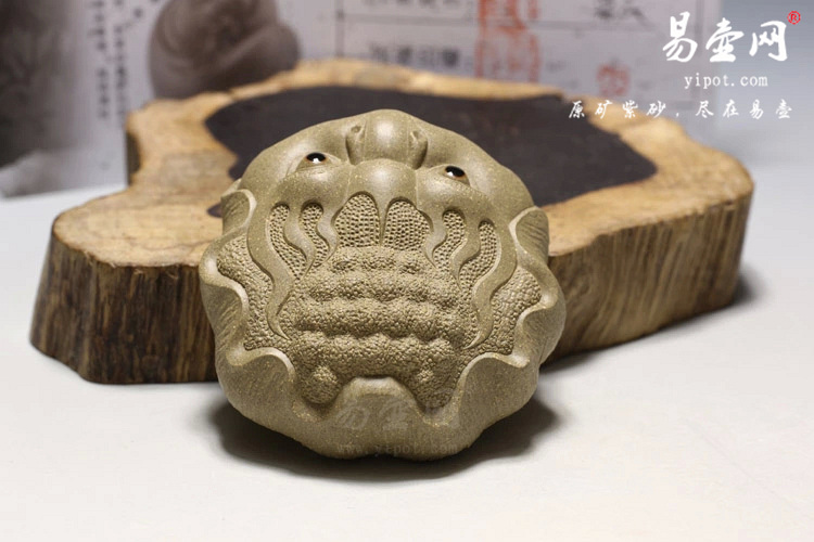 【荷叶蟾】包真品紫砂茶宠 茶玩 李爱民作品