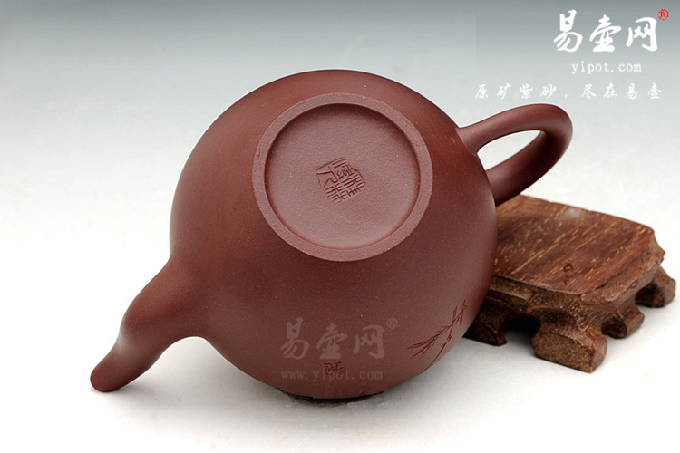 【大圆珠】宜兴紫砂壶名家 冯勤芳紫砂壶作品 原矿紫泥