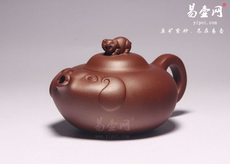 【猪福】宜兴紫砂壶名家 陈彩敏紫砂壶 原矿紫泥
