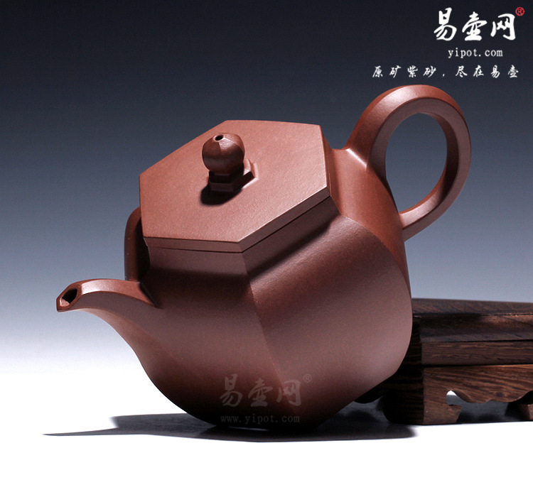 【六方平盖】宜兴紫砂壶名家 王品荣紫砂壶 原矿紫泥