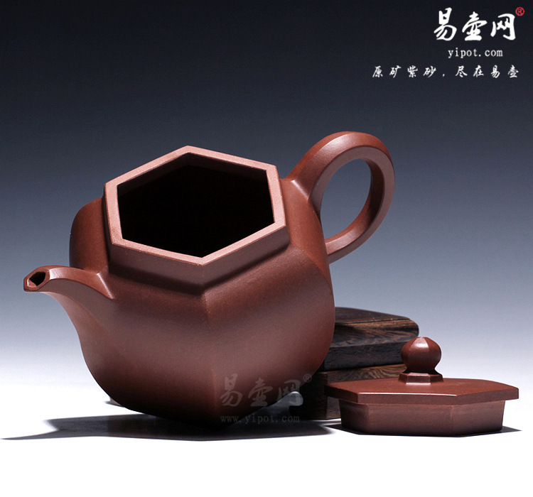 【六方平盖】宜兴紫砂壶名家 王品荣紫砂壶 原矿紫泥