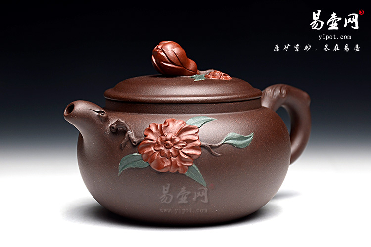 宜兴紫砂壶，杨立平紫砂，花开富贵壶图片