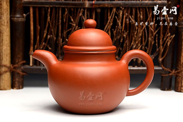 程建云紫砂壶，朱泥掇球壶图片