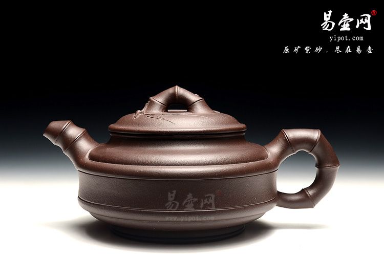 宜兴黄叶萍紫砂壶，双线竹鼓壶图片