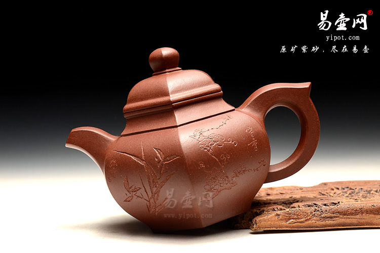 宜兴茶壶，陈顺根六方掇只壶图片