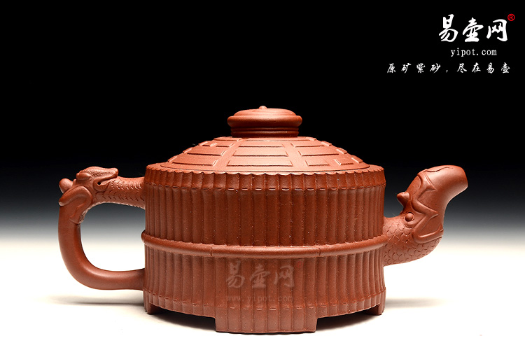 宜兴紫砂壶茶壶，陈顺根紫砂壶，龙头一捆竹紫砂壶