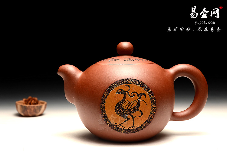 宜兴高档茶具，吴秋平紫砂壶，圆珠瓦当壶图片，收藏级别紫砂壶