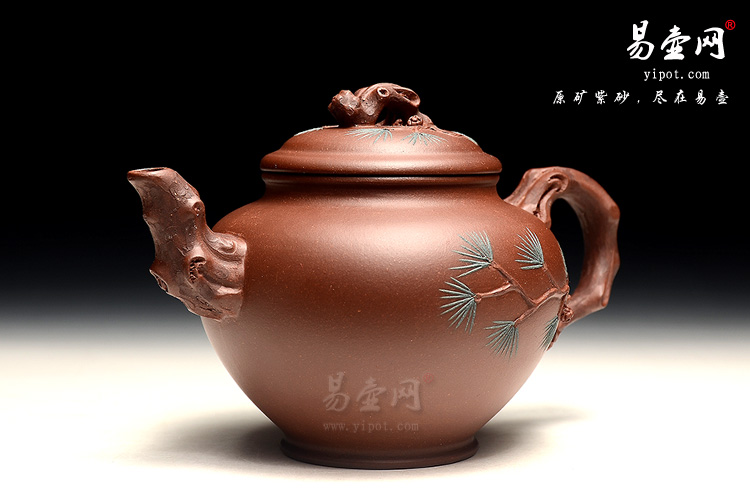 宜兴紫砂壶，黄叶萍紫砂壶，长青壶图片，底槽清紫砂壶