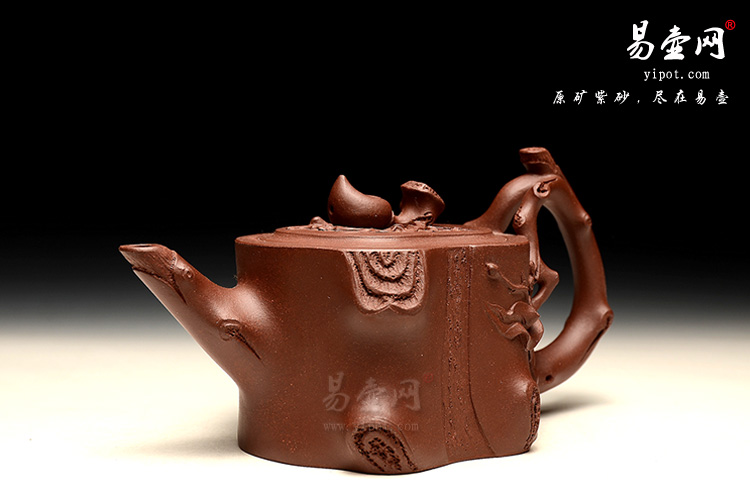 冯盘军全手工寿桃桩紫砂壶